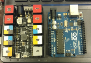 Figure 3. Me Uno Shield and Arduino Uno