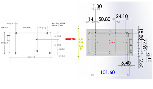 Arduino mega 2560 размеры чертежи