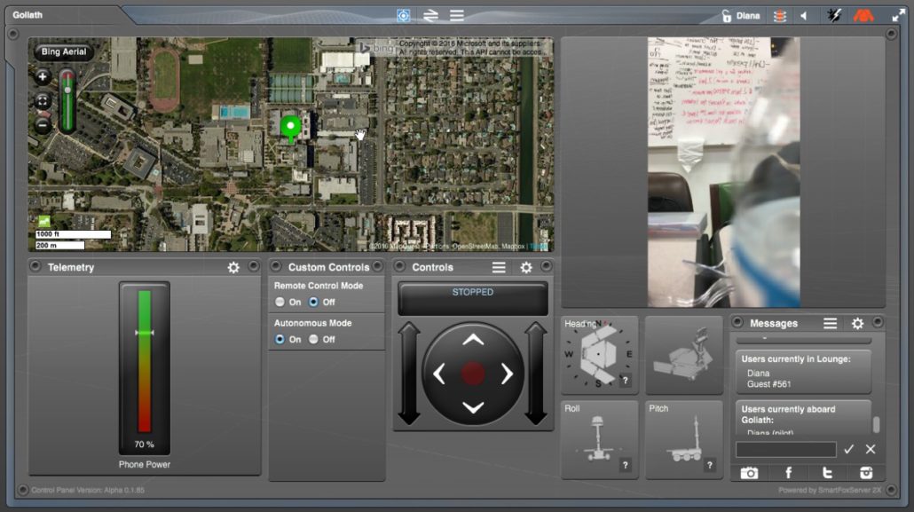 Figure 5 - On-Board a Robot on the Control Panel