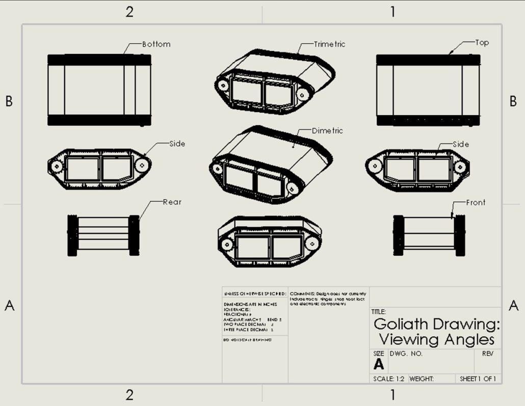 Figure 6 - Drawing of Goliath from All Angles