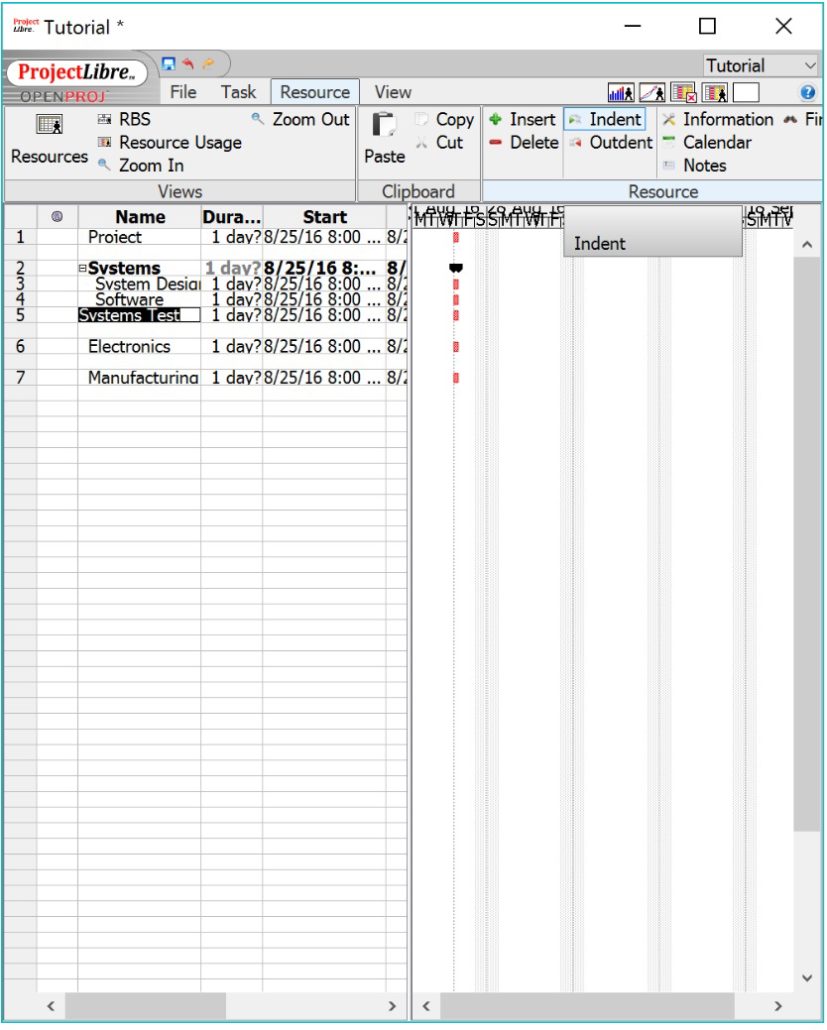 Figure 6 - Indenting