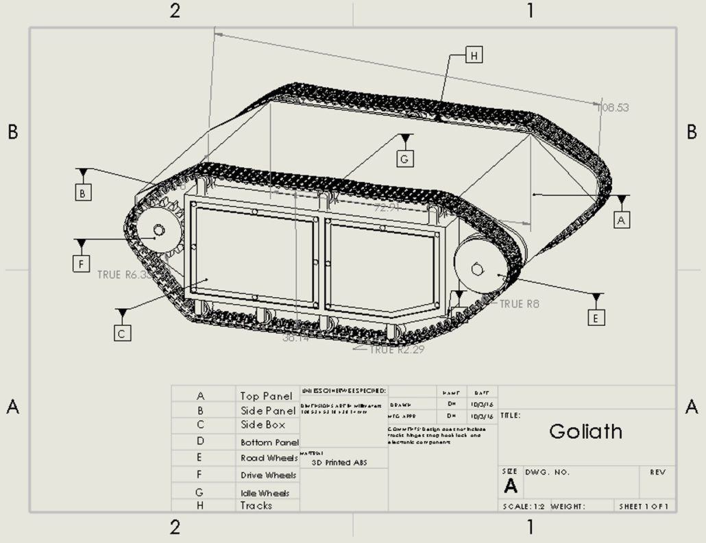 Figure 7 - Drawing of Goliath Outside View